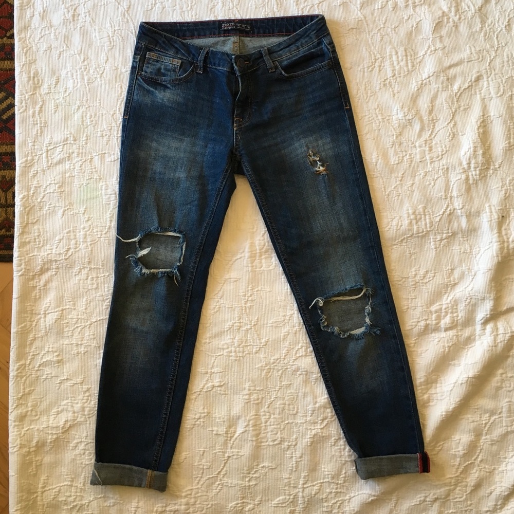 Zara Boyfriend Cut Distressed Jean
