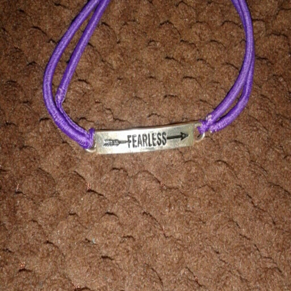 a purple bracelet