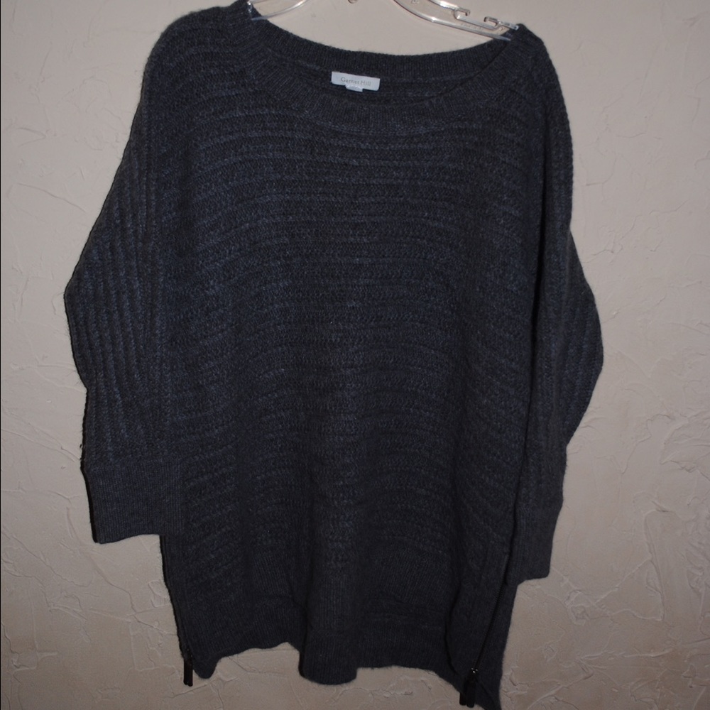 Garnet Hill Wool Blend Sweater - Dark Grey