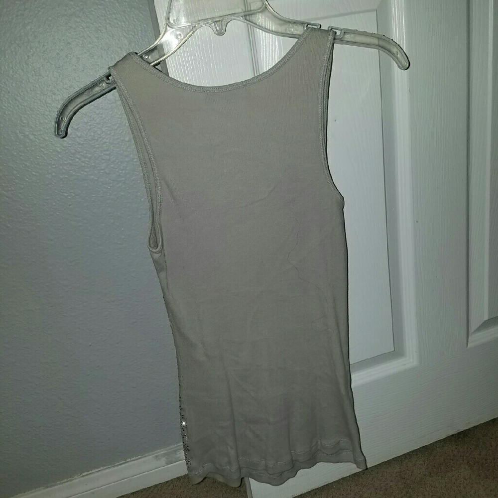 Express silver gray sequin top - Picture 3 of 3