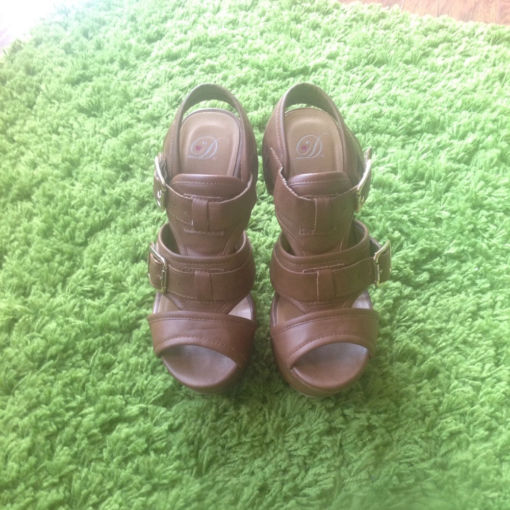 Brown wedges size 5.5 worn three times