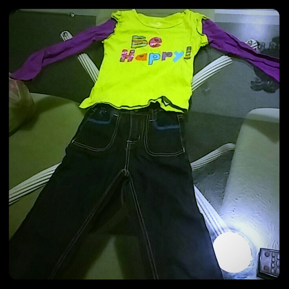 Sz 5 Bundle set Okie Dokie top & Pink Kiss jeans