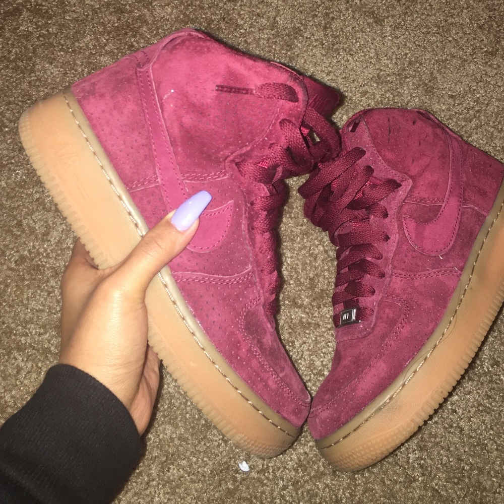 maroon suede af1s