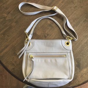 Fossil Gray Leather Crossbody/Shoulder Bag