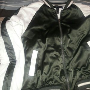 Olive Green Forever 21 Bomber Jacket