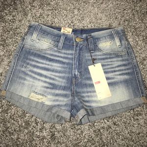 Levi's high waisted jean shorts