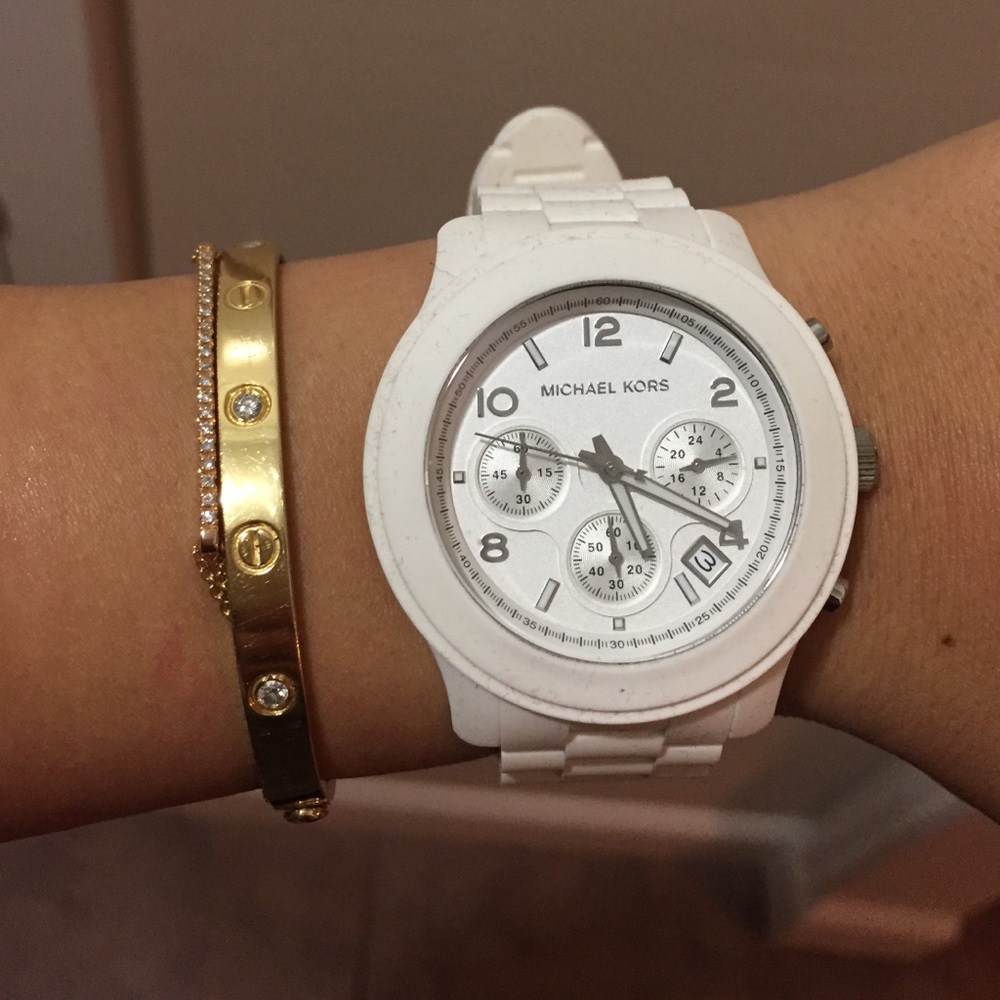 White Sports Rubber Michael Kors watch