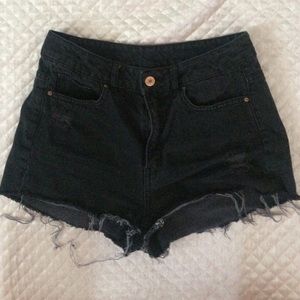 Black Denim Shorts