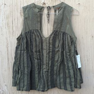 Olive green sleeveless top from free people