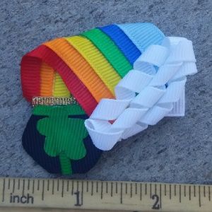 Pot of gold with rainbow handmade hair clip