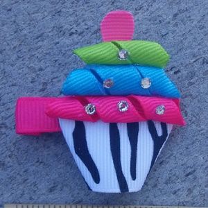 Cupcakes handmade boutique hair clip