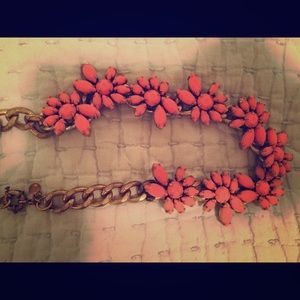 Jcrew neon floral statement necklace