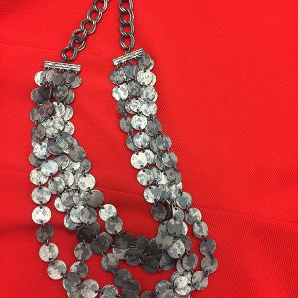 N/A Jewelry - Pewter/Bluish Coin like necklace