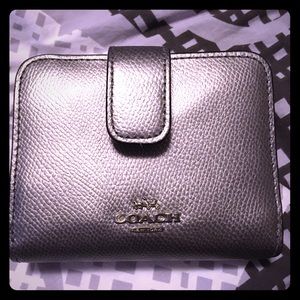 Metallic Silver/ Pewter Coach wallet