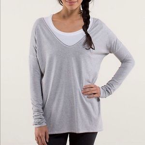 Lululemon Athletica Heathered Grey Long Sleeve Top