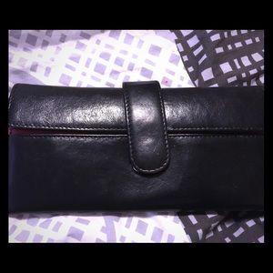 Black leather HOBO wallet