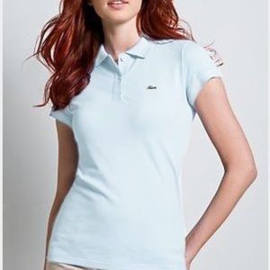 Women's Lacoste baby blue polo
