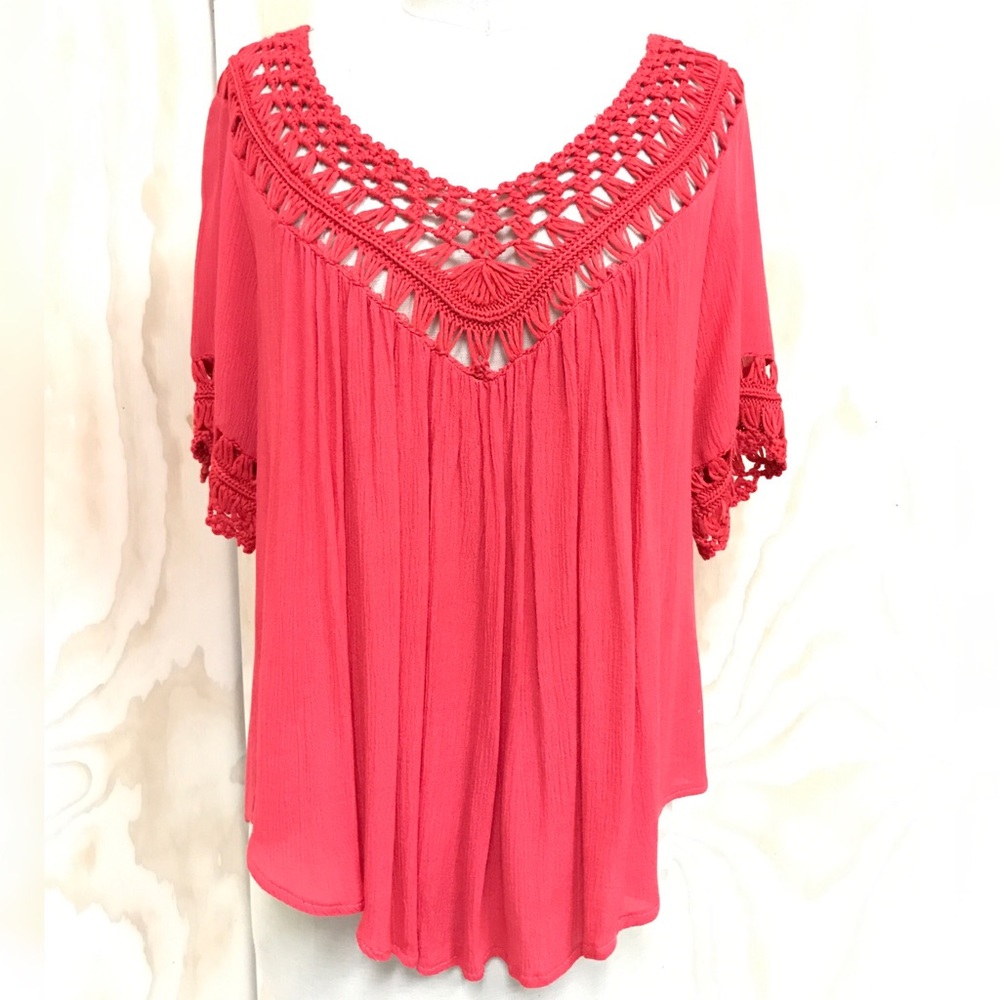 Flowy top with crochet detail
