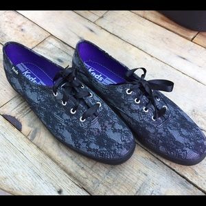 Purple Lace Keds Tennis Shoes