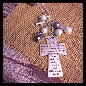 Serenity prayer long necklace