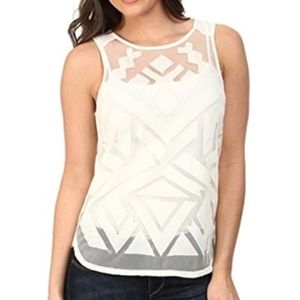 Lucky brand mesh geo tank top
