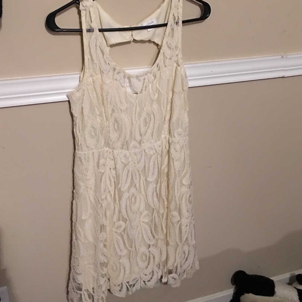 Lace cream colored dress