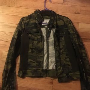 Army biker jacket faux leather