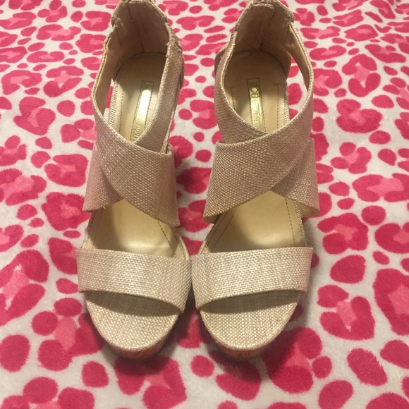 BCBGeneration cork and light pink wedge heels - Picture 3 of 3