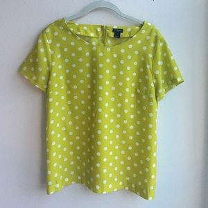 J. Crew preppy polka dot blouse