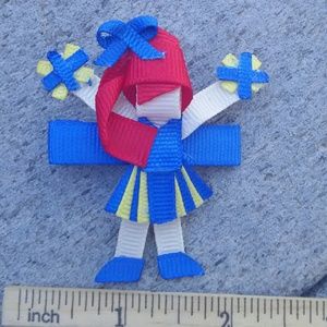 Cheers leader handmade boutique hair clip