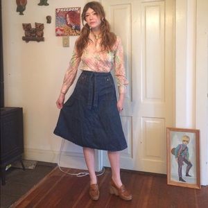Vintage denim wrap skirt
