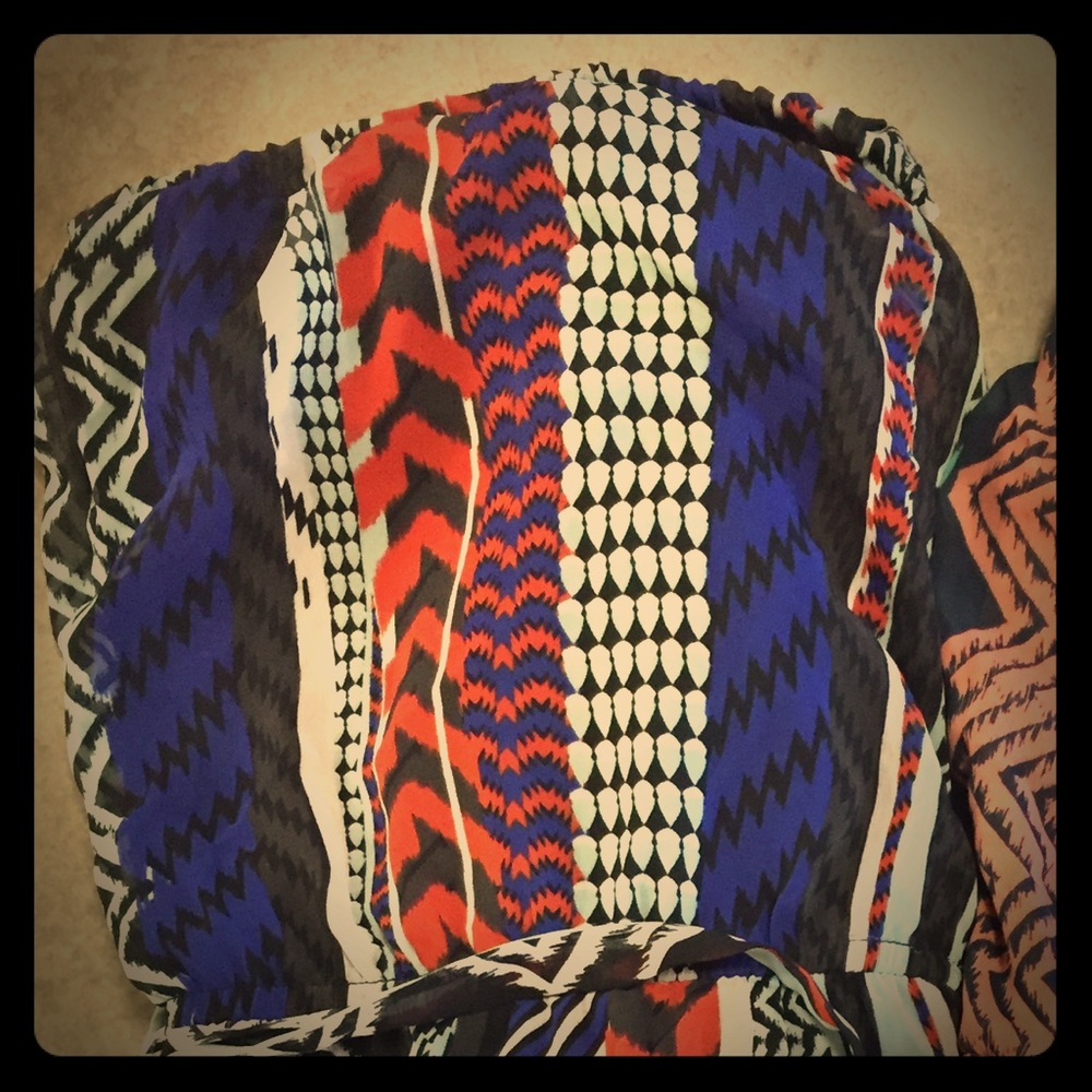Bar lll Aztec strapless maxi dress