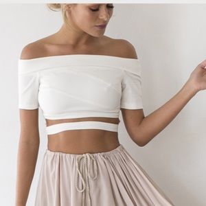 White crop top