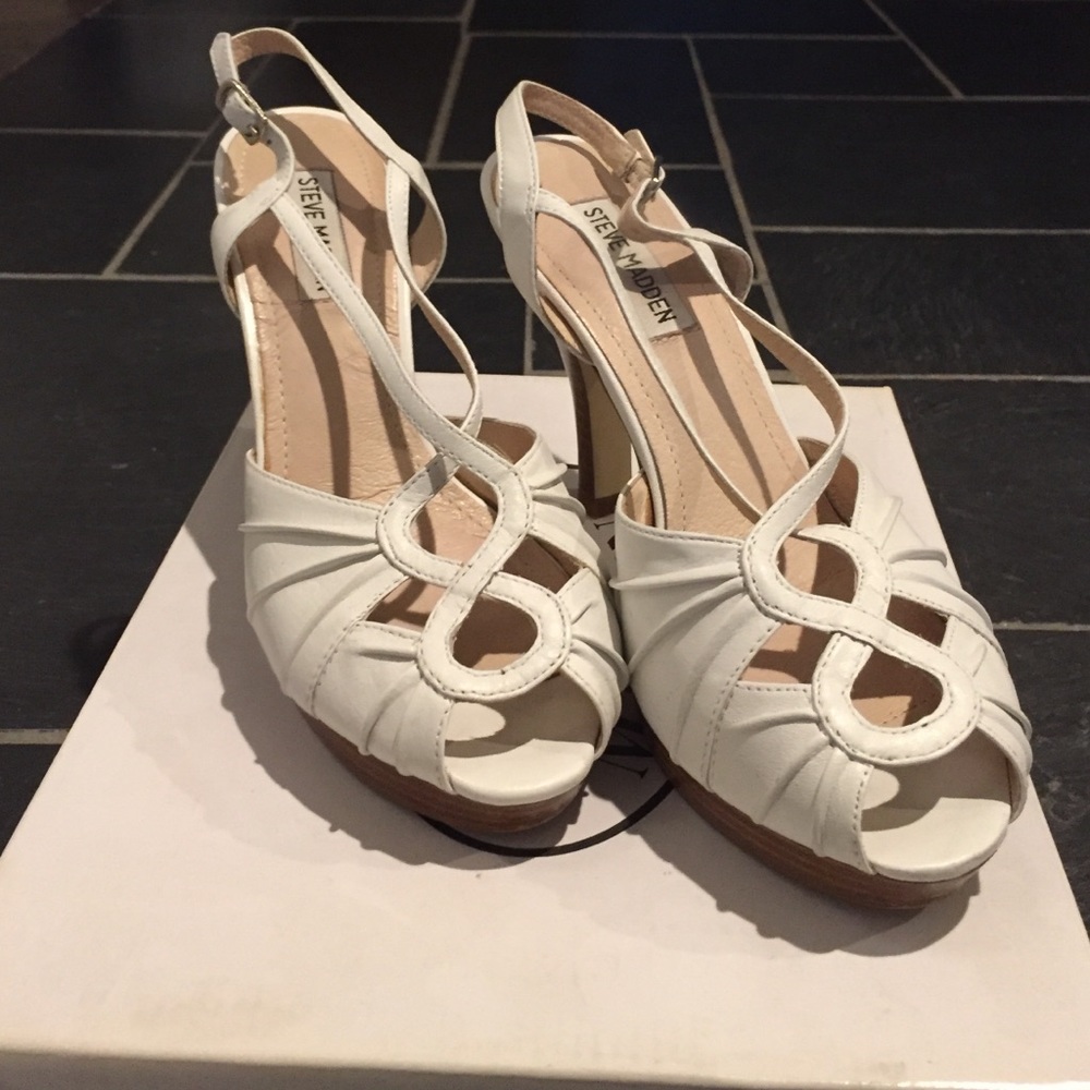 White heels by Steve Madden (worn once)