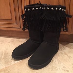 Authentic UGG and Jimmy Choo fringe boots