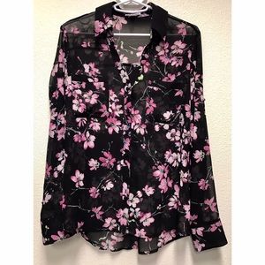 EXPRESS Flower Portofino Shirt