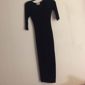 long black tight dress