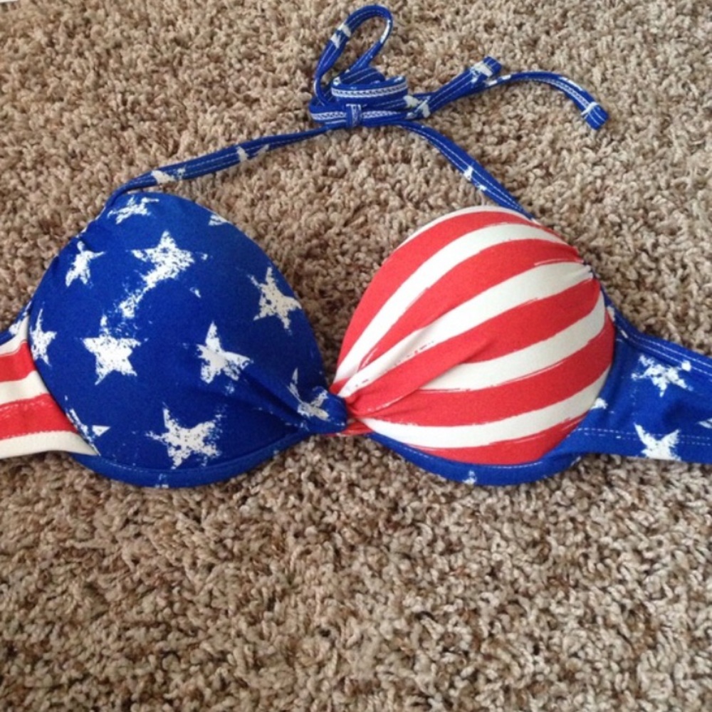 American flag push up bikini top