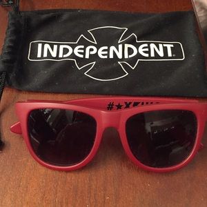NEW INDEPENDENT SUNGLASSES; RED FRAME