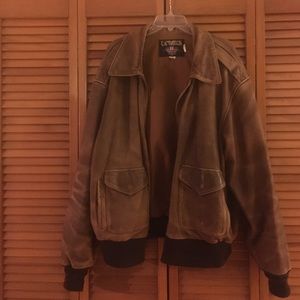 Vintage men's military bomber leather jacket