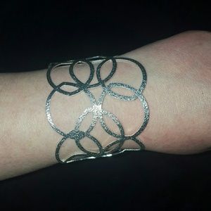 Open circle textured cuff bracelet