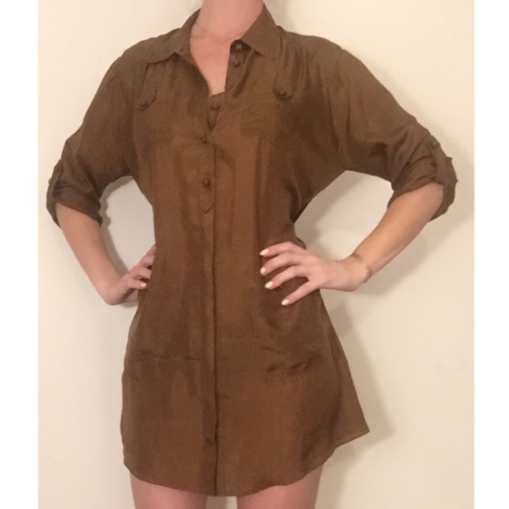 Silk shirt dress