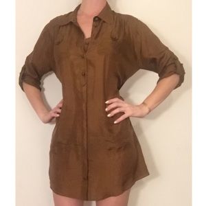 Silk shirt dress