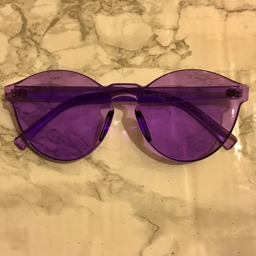 2 for 1 NWT RIMLESS ACRYLIC CAT EYE SUNGLASSES - Picture 2 of 2
