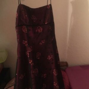 Red prom dress with back out