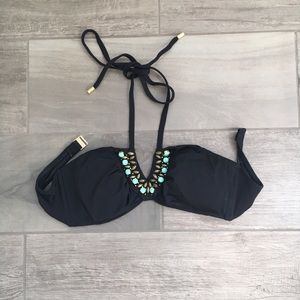 NWOT Embellished Bikini Top