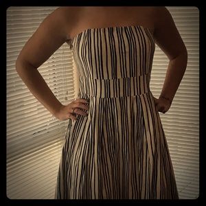 Club Monaco striped strapless dress