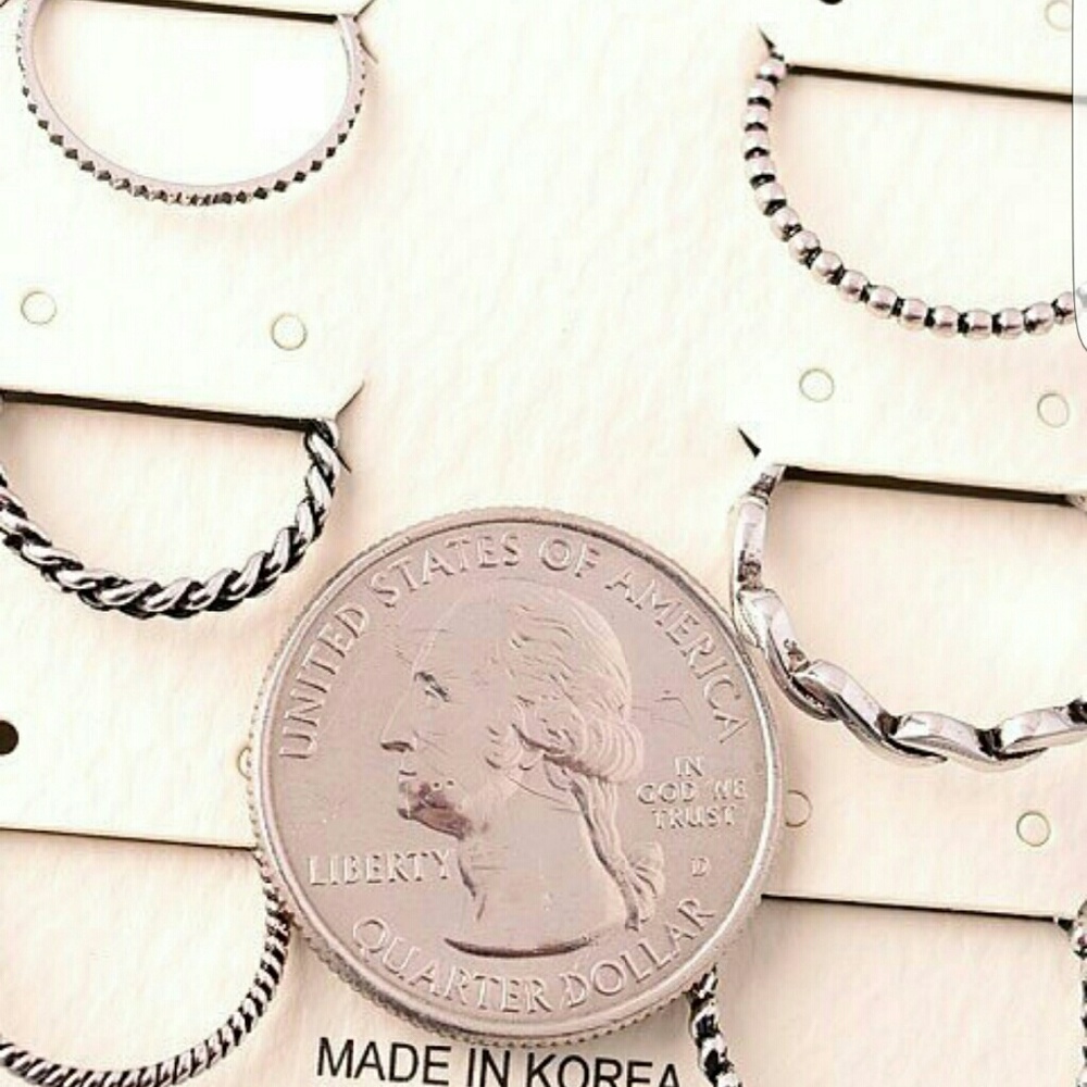 Faith Antique Silver Midi Ring Set - Picture 3 of 3