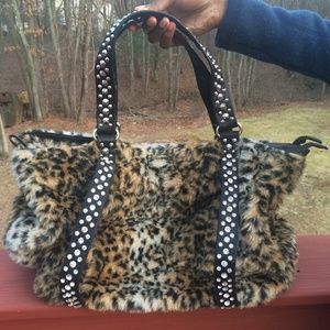 Faux Fur Leopard Bag