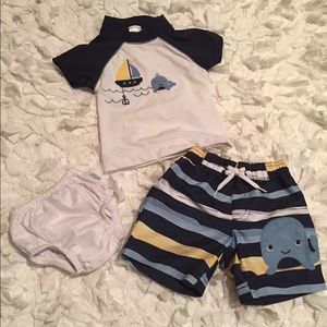 3 Piece Gymboree Whale Swim Set
